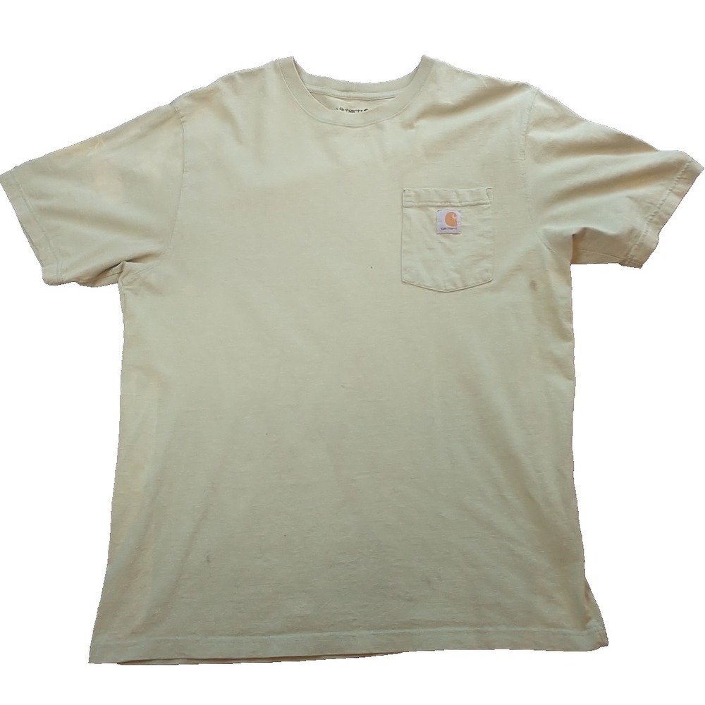 Carhartt K87 Mens Pocket T-Shirt Light Green Short Sleeve Workwear Size Large